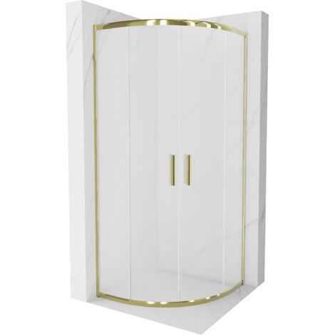 Mexen Rio cabine de douche semi-circulaire 70 x 70 cm, verre dépoli, doré - 863-070-070-50-30
