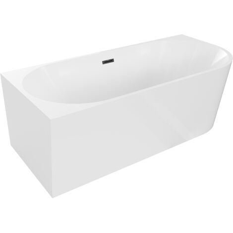Baignoire Mexen Mia en coin gauche 170 x 80 cm, blanche, bonde noire - 52691708000L-70