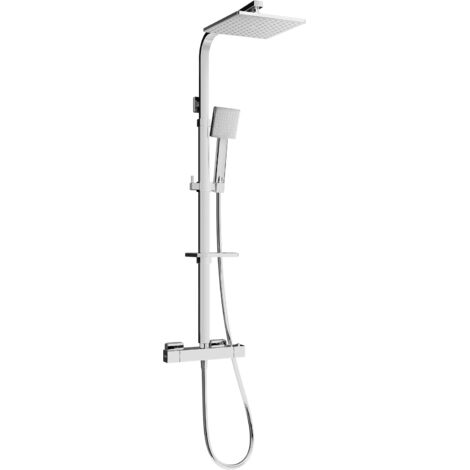 Mexen CQ45 ensemble de douche de surface avec pomme de douche et robinet thermostatique, chrome - 772504595-00 (1/2)