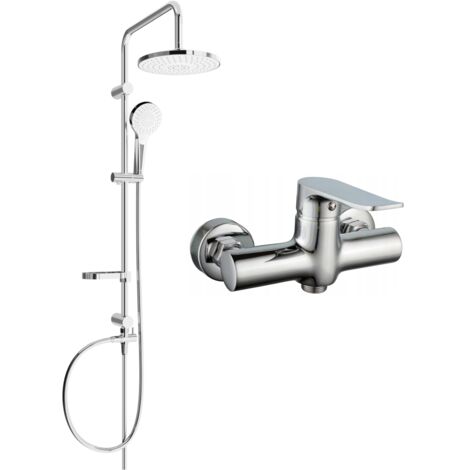 Mexen Erik ensemble de douche apparente avec pomme de douche et mitigeur Pecos, chrome - 72740205-00 (1/3)