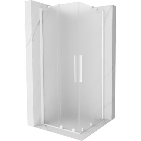 Mexen Velar Duo cabine de douche coulissante 90 x 90 cm, verre dépoli, blanc - 871-090-090-32-20 (1/5)
