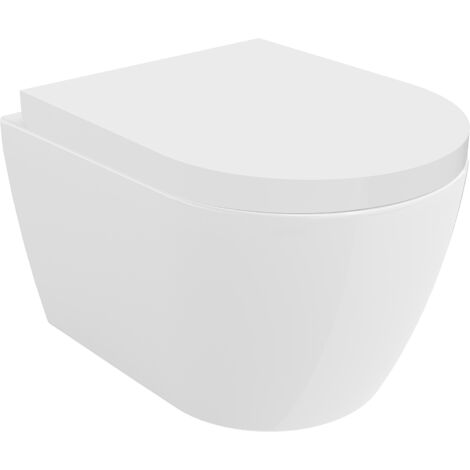 Mexen Carmen cuvette WC sans bride avec siège à biseautage, en duroplast, blanc - 30880200 (1/5)