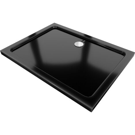 Mexen Flat receveur de douche rectangulaire slim 120 x 90 cm, Noir, siphon Chrome - 40709012