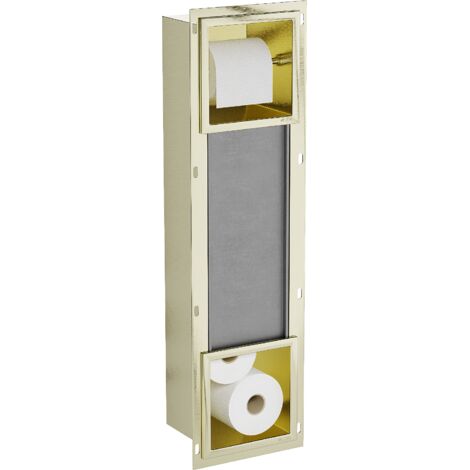 Mexen X-Wall-BP porte-papier toilette avec magasin, doré - 1954