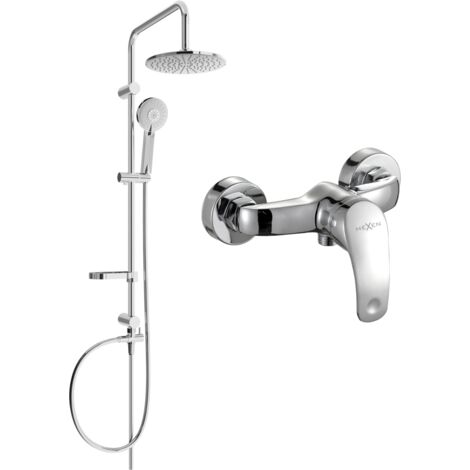 Ensemble de douche mural avec pomme de douche et robinet de douche Fabia, chrome - 746540240-00 (1/3)
