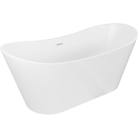 Baignoire freestanding Mexen Montana 180 x 80 cm, blanche, trop-plein blanc - 52011808000-20