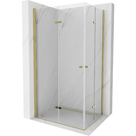 Mexen Lima Duo cabine de douche pliante 100 x 90 cm, transparent, or - 856-100-090-50-00-02 (1/5)