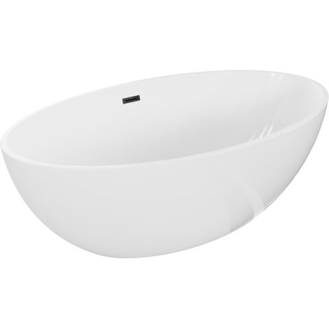 Baignoire autoportante Mexen Nike 175 x 100 cm, blanche, évacuation noire - 54071751000-70