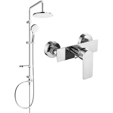 Mexen Erik ensemble de douche apparent avec pomme de douche et mitigeur Alexa, chrome - 71240205-00 (1/3)