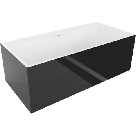 Baignoire autoportante Mexen Nita 170 x 80 cm, blanche/noire, trop-plein blanc - 52091708075-20 (1/5)