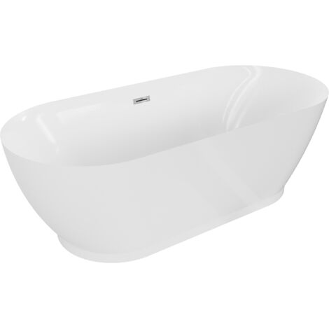 Baignoire Mexen Roxy autoportante 180 x 85 cm, blanche, trop-plein chromé - 51201808500-01 (1/5)