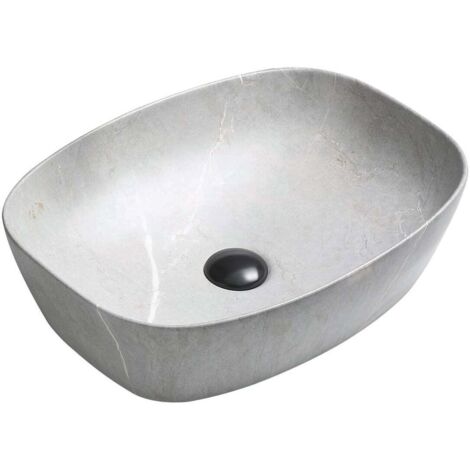 Mexen Editta lavabo de comptoir 49 x 37 cm, Gris pierre - 21384962 (1/2)