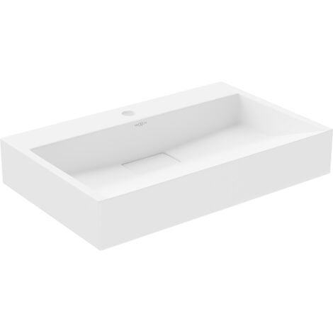 Mexen Ava lavabo de comptoir en conglomérat 1 trou 60 x 38 cm, Blanc - 23016001 (1/5)