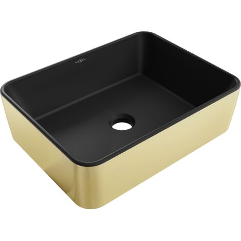 Mexen Catia lavabo de comptoir 48 x 37 cm, Noir mat/or - 21314876 (1/5)