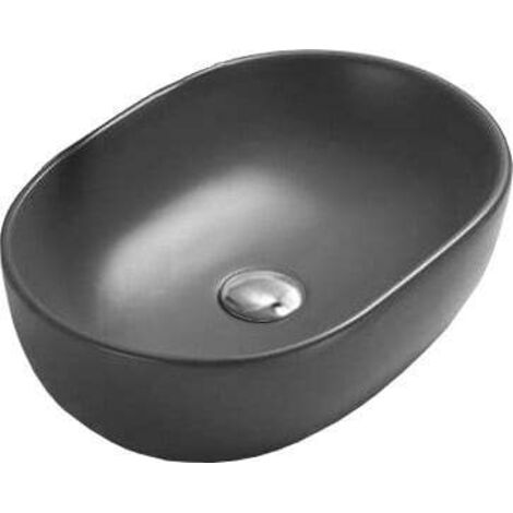 Mexen Viki lavabo de comptoir 48 x 35 cm, Gris foncé mat - 21054871 (1/2)