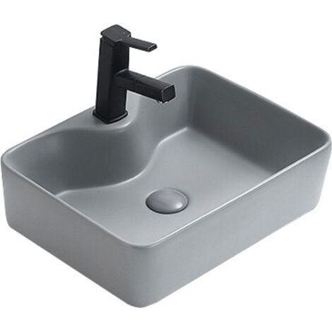 Mexen Eva lavabo de comptoir 48 x 37 cm, Gris clair mat- 21424961 (1/2)