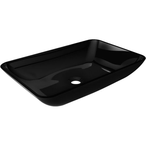 Mexen Megan lavabo à comptoir en verre 56 x 36 cm, Noir - 24135670 (1/5)