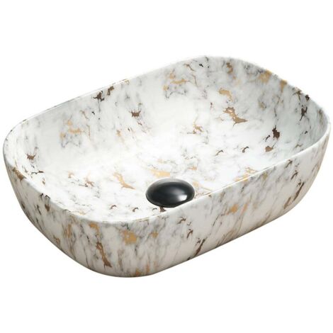 Mexen Rita lavabo de comptoir 45 x 32 cm, Pierre blanche - 21084595