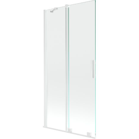 Mexen Velar écran de baignoire à 2 ailes coulissante 95 x 150 cm, transparent, Blanc - 896-095-000-01-20