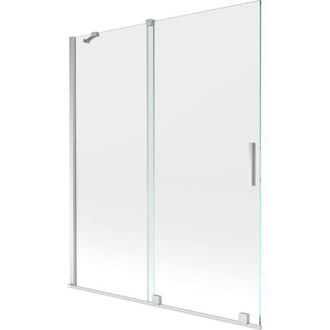Mexen Velar écran de baignoire à 2 ailes coulissante 140 x 150 cm, transparent, Chrome - 896-140-000-01-01