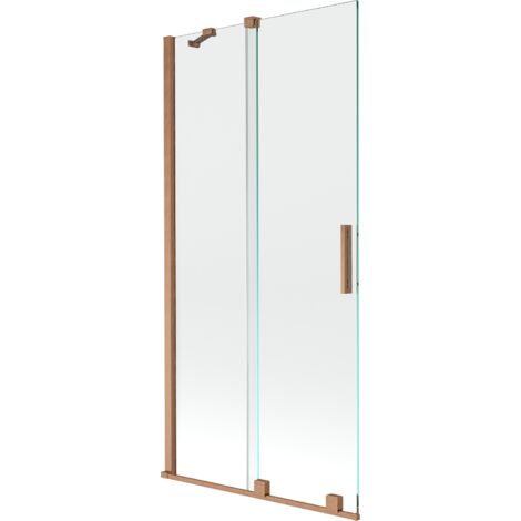 Mexen Velar écran de baignoire à 2 ailes coulissante 90 x 150 cm, transparent, Cuivre brossé - 896-090-000-01-65