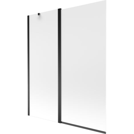 Mexen Flip paravent de baignoire à 2 battants 140 x 150 cm, dépoli, noir - 894-140-101-70-30