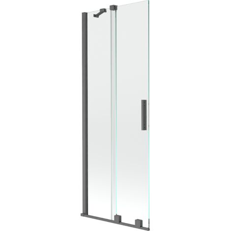 Mexen Velar écran de baignoire à 2 ailes coulissante 70 x 150 cm, transparent, gun gray brossé - 896-070-000-01-66