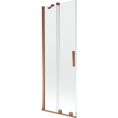 Mexen Velar écran de baignoire à 2 ailes coulissante 70 x 150 cm, transparent, Or rose - 896-070-000-01-60