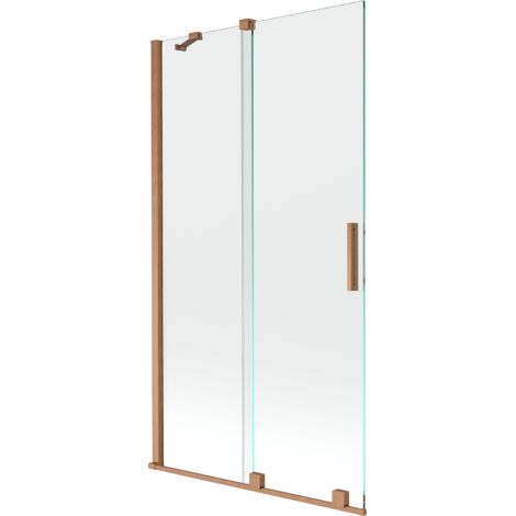 Mexen Velar écran de baignoire à 2 ailes coulissante 100 x 150 cm, transparent, Cuivre brossé - 896-100-000-01-65 (1/5)
