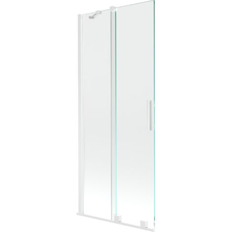 Mexen Velar écran de baignoire à 2 ailes coulissante 85 x 150 cm, transparent, Blanc - 896-085-000-01-20