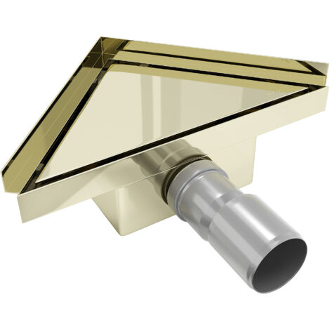 Mexen Flat drain de sol triangulaire 20 x 20 cm, doré - 1510320 (1/5)