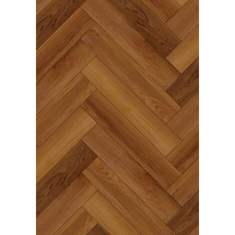 Mexen Lubbock panneaux vinyle à chevrons 635 x 127 mm SPC 6,5 mm, sous-couche IPEX 1,5 mm, 4 V-Fuge, Teck- F1186-0635-127-505-4 (1/2)