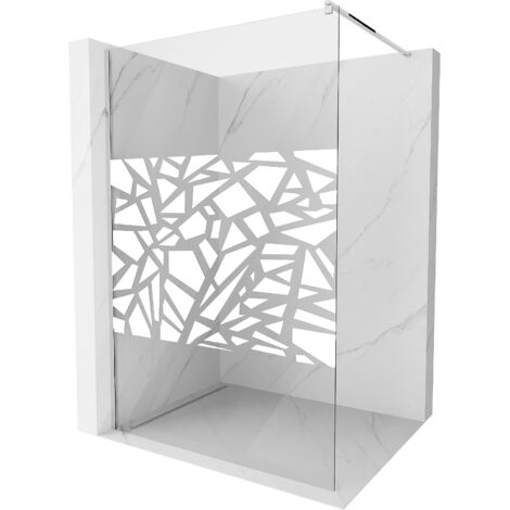 Mexen Kioto paroi de douche 70 x 200 cm, transparent/Design blanc 8 mm, Chrome - 800-070-101-01-85 (1/5)