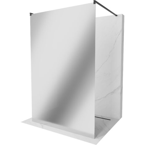 Mexen Kioto paroi de douche autoportante 100 x 200 cm, Miroir, Noir - 800-100-002-70-50 (1/5)