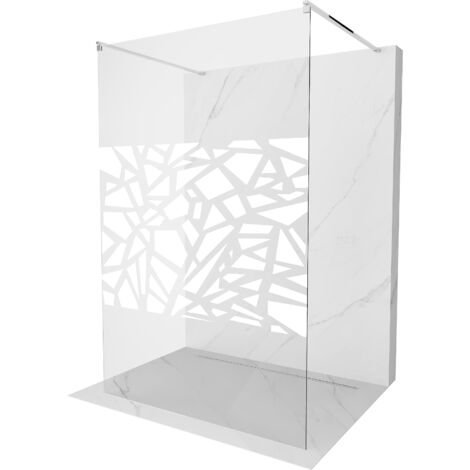 Mexen Kioto paroi de douche autoportante 110 x 200 cm, transparent/Design blanc 8 mm, Chrome - 800-110-002-01-85 (1/5)