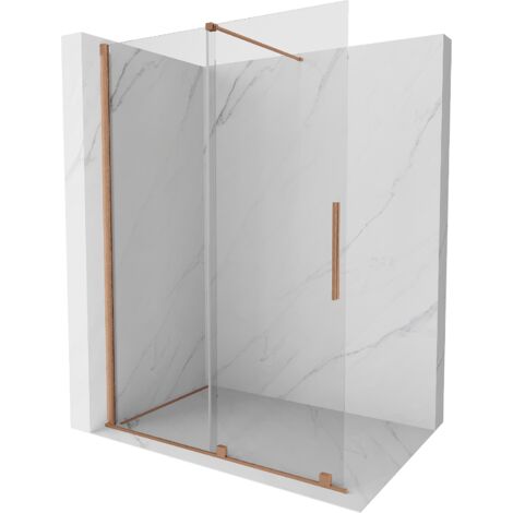 Mexen Velar paroi de douche pliable Walk-in 160 x 200 cm, transparent 8 mm, laiton brossé - 871-160-000-03-65 (1/5)