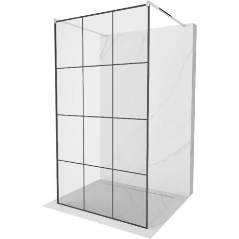 Mexen Kioto paroi de douche autoportante 100 x 200 cm, transparent/Design noir 8 mm, Chrome - 800-100-002-01-77 (1/5)