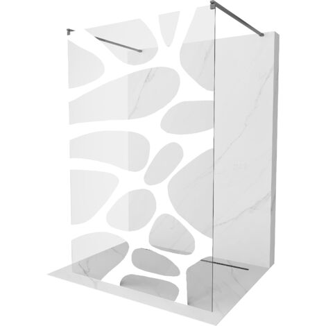 Mexen Kioto paroi de douche autonome 120 x 200 cm, motif blanc 8 mm, gun metal - 800-120-002-95-97 (1/5)