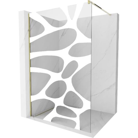 Mexen Kioto paroi de douche 120 x 200 cm, transparent/Design blanc 8 mm, Or - 800-120-101-50-97 (1/5)