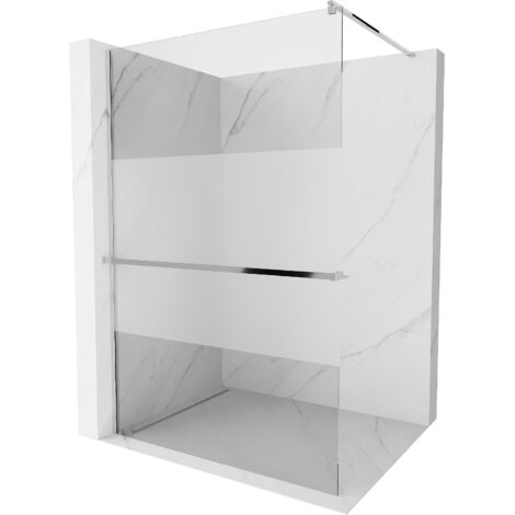 Mexen Kioto+ cloison de douche avec étagère Walk-in 90 x 200 cm, transparent/givre, chrome - 800-090-121-01-35 (1/5)