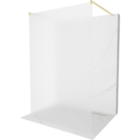 Paroi de douche Mexen Kioto freestanding 110 x 200 cm, verre dépoli 8 mm, finition dorée brossée - 800-110-002-55-30 (1/5)