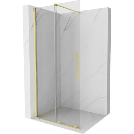 Mexen Velar paroi de douche coulissante Walk-in 75 x 200 cm, transparent 8 mm, finition dorée brossée - 871-075-000-03-55 (1/5)