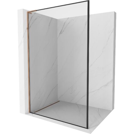 Mexen Kioto L paroi de douche Walk-in 80 x 200 cm, motif noir, or rose - 800-080-103-60-70 (1/5)