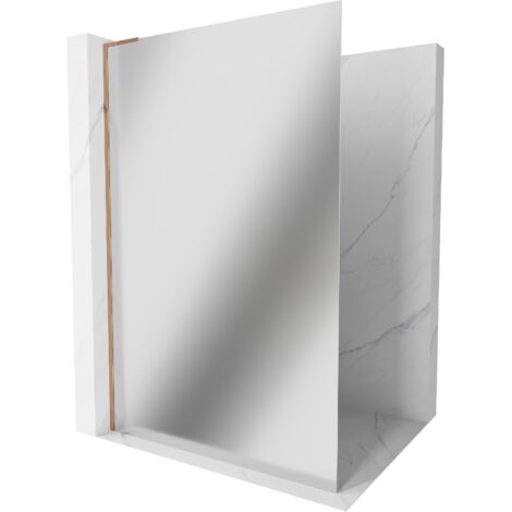 Mexen Kioto L paroi de douche Walk-in 80 x 200 cm, miroir, or rose - 800-080-103-60-50 (1/5)