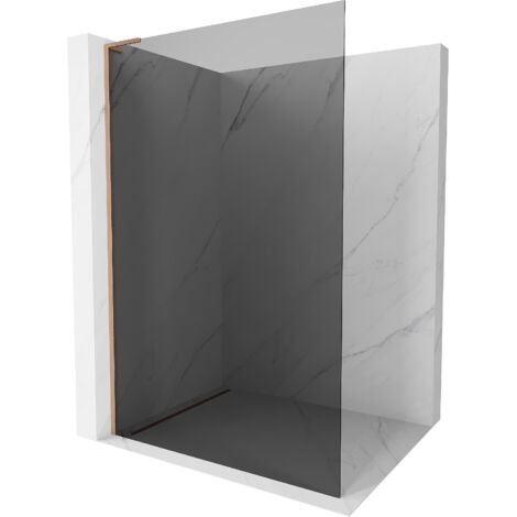 Mexen Kioto L paroi de douche Walk-in 110 x 200 cm, graphite, laiton brossé - 800-110-103-65-40 (1/5)