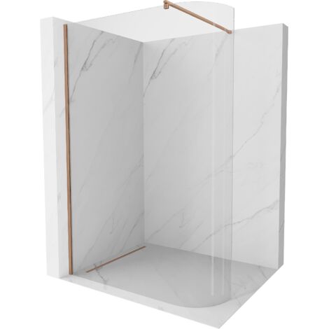 Mexen Kioto paroi de douche arrondie Walk-in 110 x 200 cm, verre transparent 8 mm, laiton brossé - 800-110-101-65-06 (1/5)