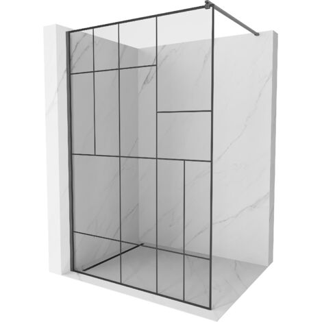 Mexen Kioto paroi de douche Walk-in 80 x 200 cm, motif noir 8 mm, gris gun brossé - 800-080-101-66-78 (1/5)