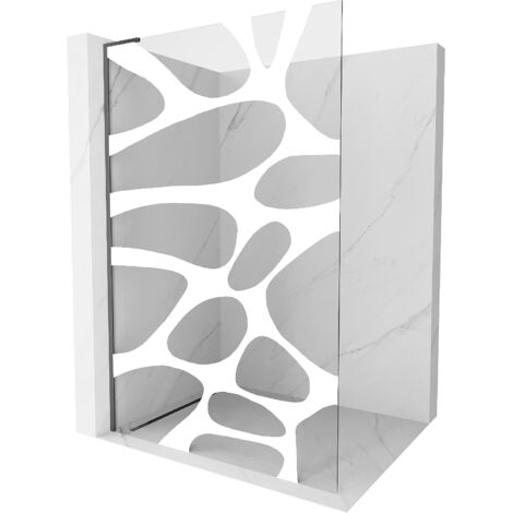 Mexen Kioto L paroi de douche Walk-in 70 x 200 cm, motif blanc, gun metal - 800-070-103-95-97 (1/5)