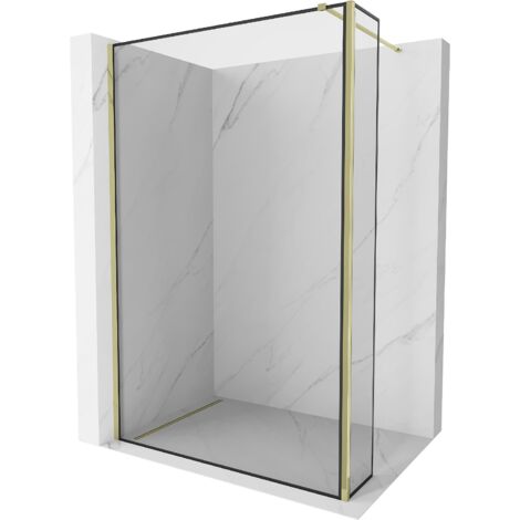 Mexen Kioto paroi de douche Walk-in 130 x 40 cm, motif noir, doré - 800-130-212-50-70-040 (1/5)