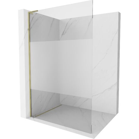 Mexen Kioto L paroi de douche Walk-in 120 x 200 cm, transparent/satiné, doré - 800-120-103-50-35